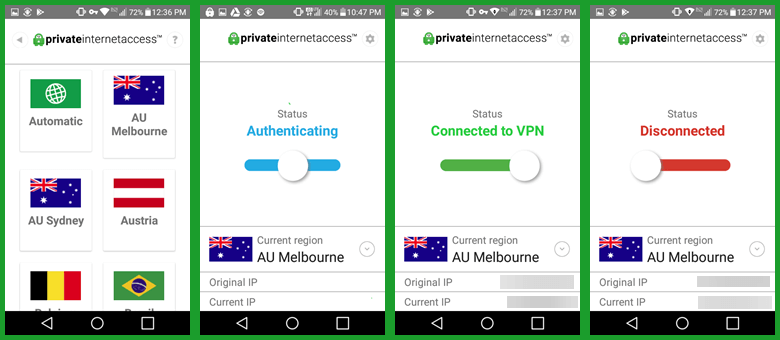 Changing to the Melbourne Australia Location with the Private Internet Access App