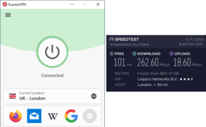 ExpressVPN London speed test