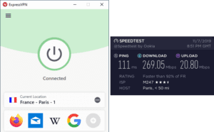 ExpressVPN Paris speed test