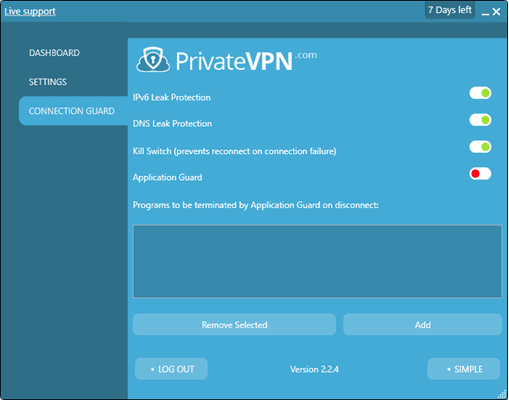 PrivateVPN Connection Guard