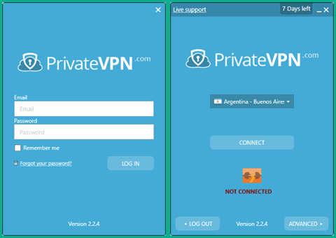 PrivateVPN Windows Client Login