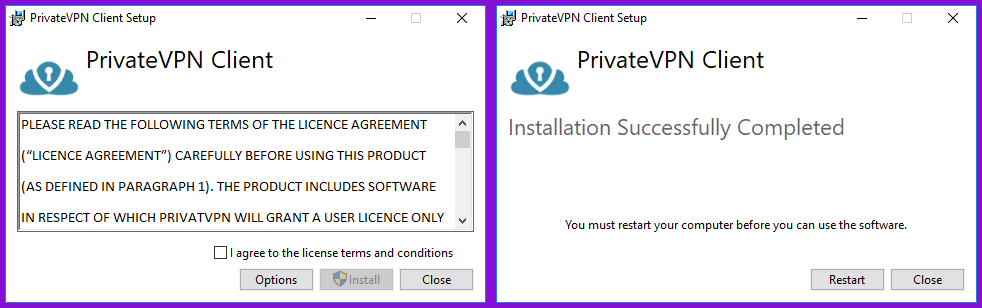 Installing the PrivateVPN Windows Clien