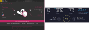 CyberGhost Pittsburgh speed test