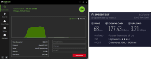 IPVanish Columbus speed test