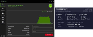 IPVanish Lexington speed test