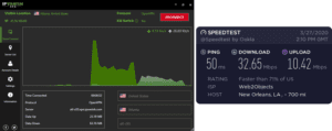 IPVanish New Orlenas speed test