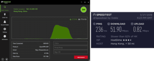 IPVanish Tianjin speed test