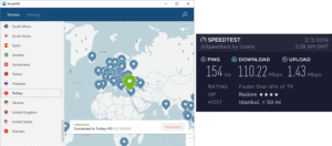 NordVPN Istanbul speed test