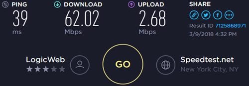 PIA Philadelphia speed test