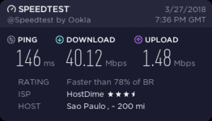 PIA Sao Paulo speed test