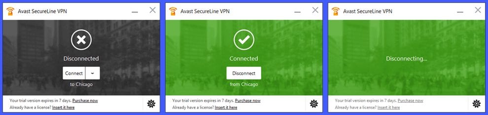 Connect Disconnect from Chicago Server with SecureLine Service