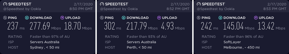 ExpressVPN Australia speed test