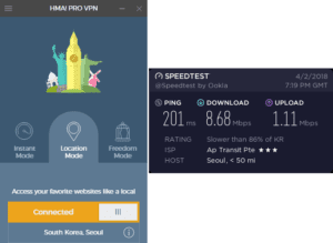 HMA Seoul speed test