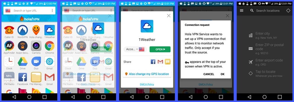 Hola VPN App Usage
