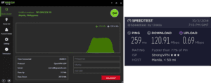 IPVanish Manila speed test