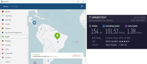 NordVPN Sao Paulo speed test