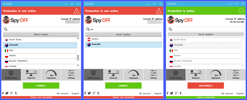 Your First SpyOFF VPN Connection