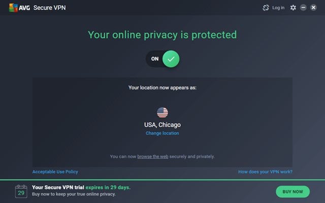 AVG VPN Optimal Location Connection