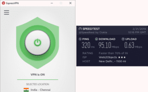 ExpressVPN Delhi speed test