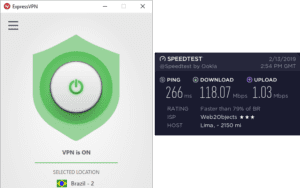 ExpressVPN Lima speed test