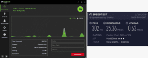 IPVanish Delhi speed test