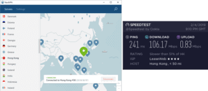 NordVPN Guangzhou speed test