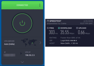 PIA Delhi speed test