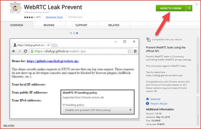 WebRTC Leak Prevention Page