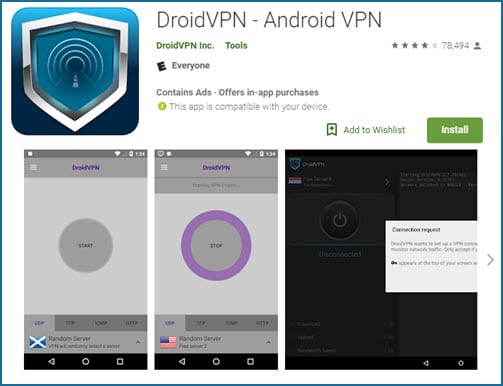 Android download for DroidVPN