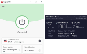 ExpressVPN Green Bay speed test