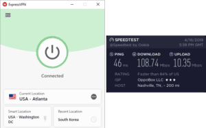 ExpressVPN Memphis speed test