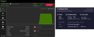 IPVanish Jacksonville speed test