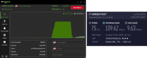 IPVanish Memphis speed test