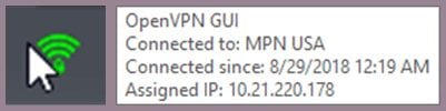 MPN Mouse-over Status Message