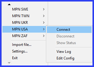 Connecting to a MPN USA Server