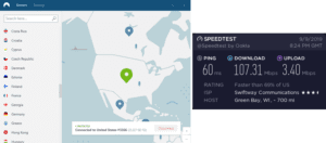 NordVPN Green Bay speed test