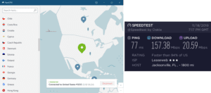 NordVPN Jacksonville speed test