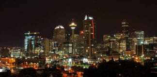Calgary at night