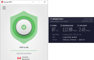 ExpressVPN Ottawa speed test