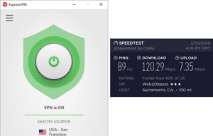 ExpressVPN Sacramento speed test