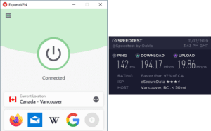ExpressVPN Vancouver speed test