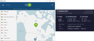 NordVPN Ottawa speed test