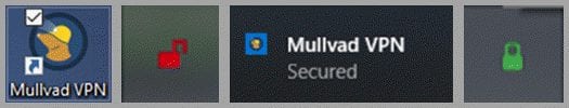 Mullvad Startup and System Tray Icons and Messages