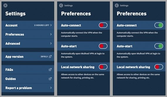 Mullvad Windows Client Preferences