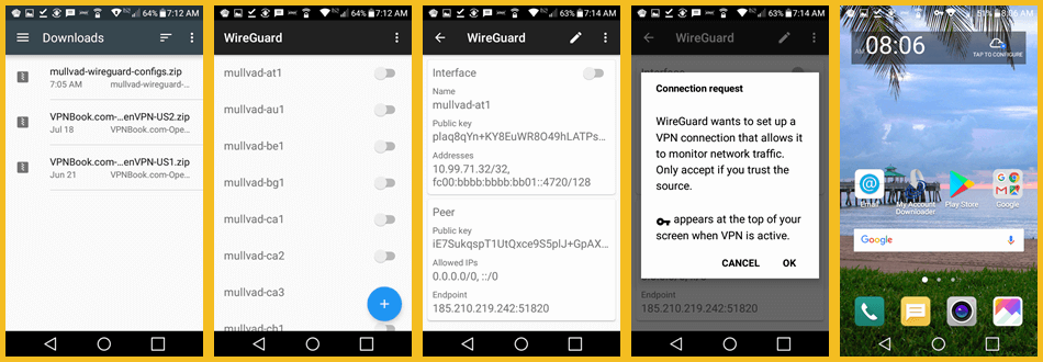 Connecting to Mullvad WireGuard VPN Servers Using Your Android Phone