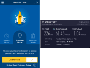 HMA Abu Dhabi speed test