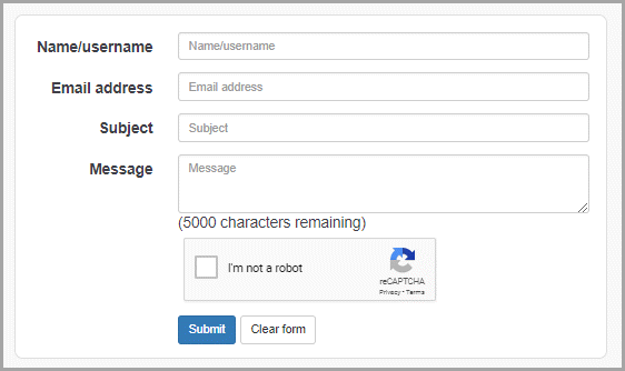 Perfect Privacy Contact Form