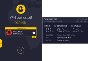 CyberGhost Albania speed test