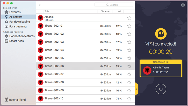 Connecting to a Specific Albanian VPN Server: Step 2