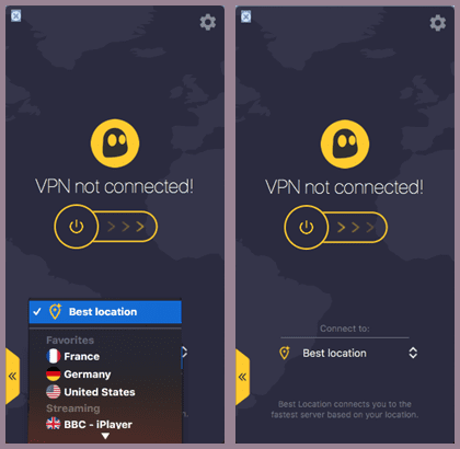 Resetting the Best Connection As the Curerently Selected Location in the CyberGhost VPN Mac App